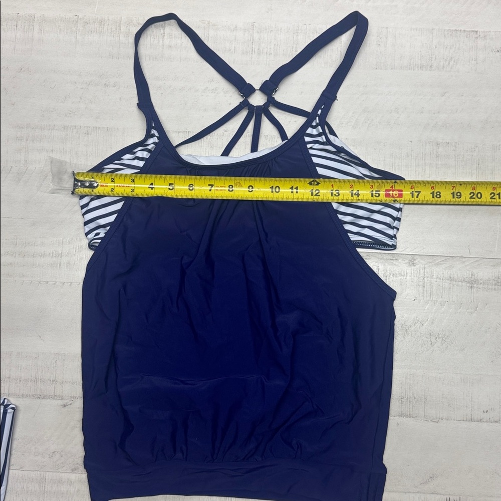 Blouson Double Up Tankini Top with boys shorts Two Piece Bathing Suits swimsuit - Picture 10 of 11